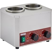 Kratos Commercial Electric Sauce Bottle Warmer | Double 32 oz. Countertop Bottle Warmer | Stainless Steel | 120V, 400W | Warms Hot Fudge, Chocolate, Nacho Cheese | ETL Certified 29M-049