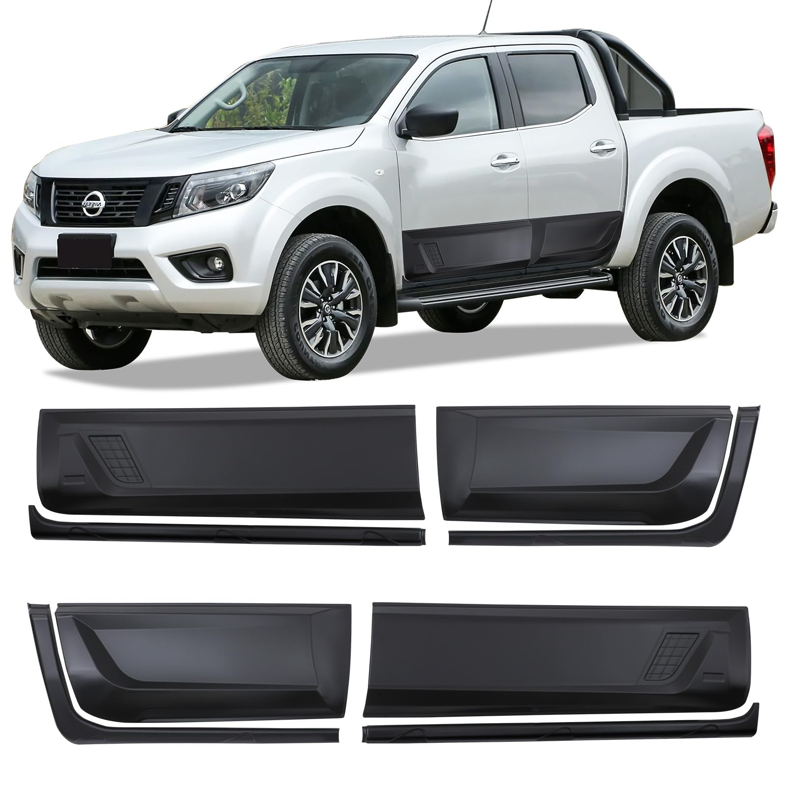 Revestimiento de carrocería para Nissan Navara 2015-2024 NP300 D23 Doble Cabina Paneles de Puerta Lateral