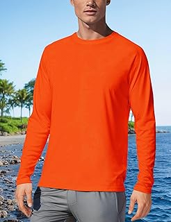 Generic Camisas de manga larga para hombre, de secado rápido, protección solar, para natación, senderismo, correr