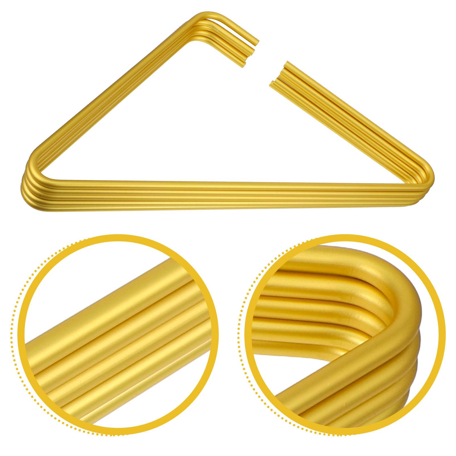 Operitacx Set 5 Grucce in Lega di Alluminio Color Oro per Giacche e Cappotti, Appendiabiti Solido Tocco Confortevole e Design Salvaspazio per Guardaroba e Armadio