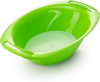 Börner Recipiente recolector con colador para Mandolinas Vital, V5 y V6 • Ensaladera para Cortador de Verdura • Bol para Cortadora de Verduras • Accesorios de Cocina • Color: Verda
