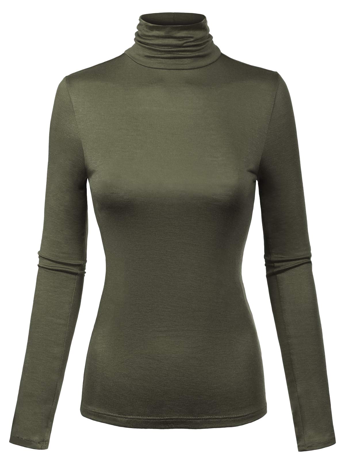 MixMatchy Women's Slim Lightweight Long Sleeve Pullover Turtleneck Mock Shirts Base Layer Undershirts Active Tops
