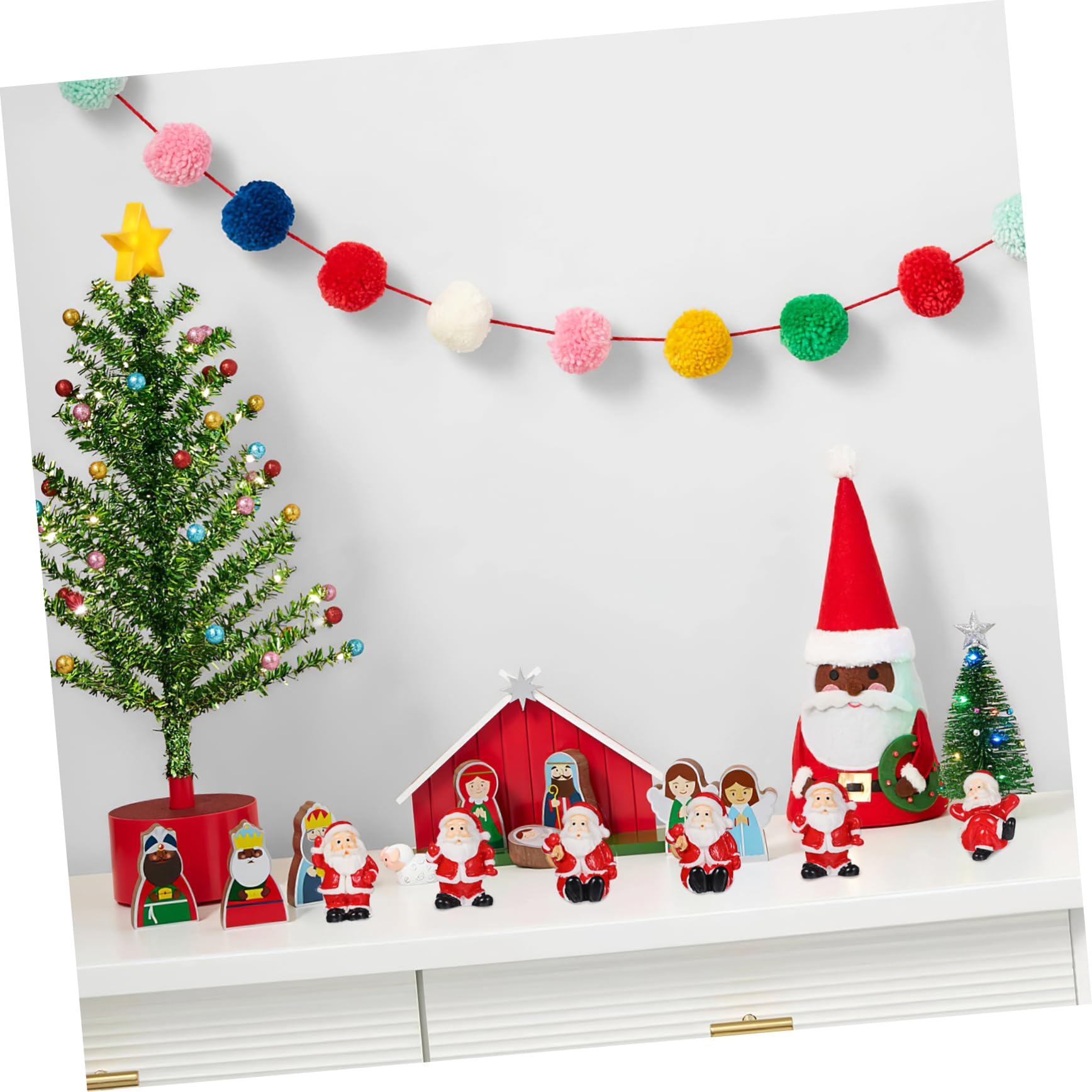 ULTECHNOVO 12stücke Mini Weihnachtsmann Statue Aus Kunststein Weihnachtsmann-figur Zum Dekorieren Von Weihnachtsbaum Weihnachts-mikrolandschaft Tischdeko Für Wohnzimmer Und Büro