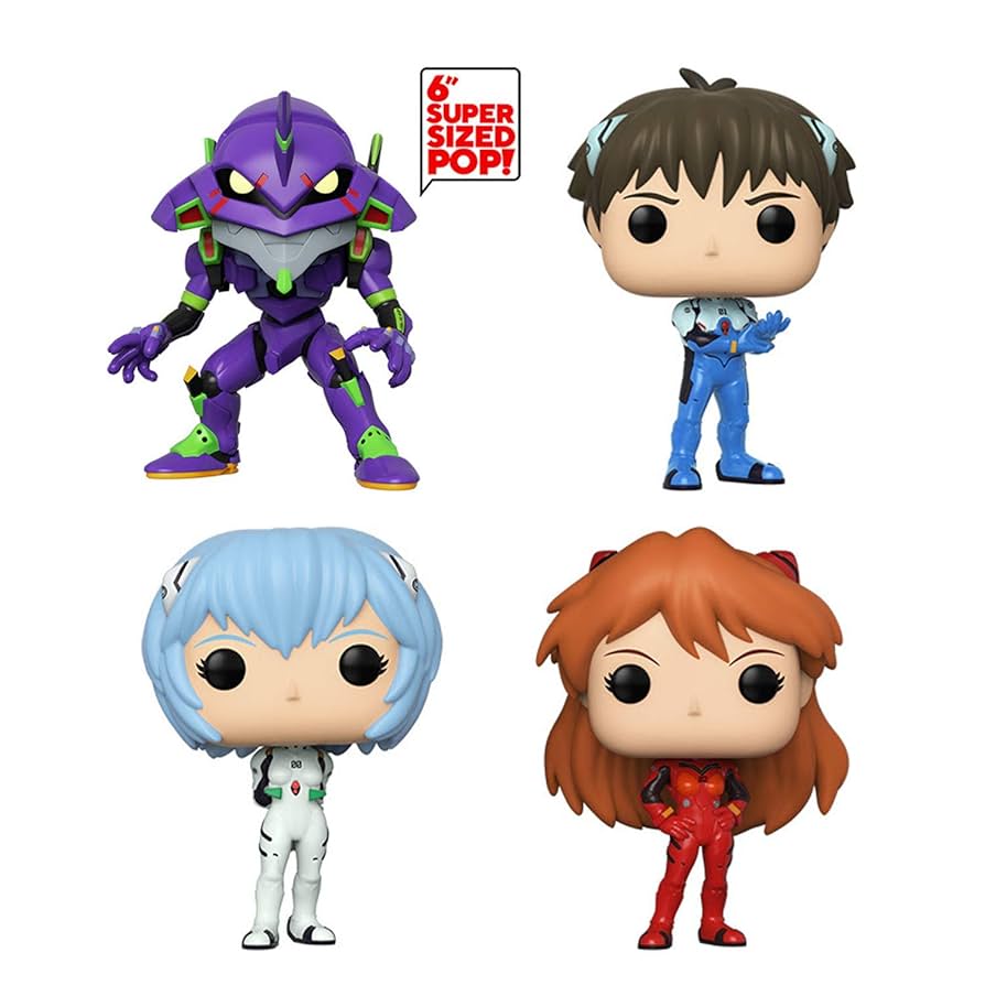 Funko Pop! Bundle of 4: Evangelion - 6 Eva Unit 01, Shinji