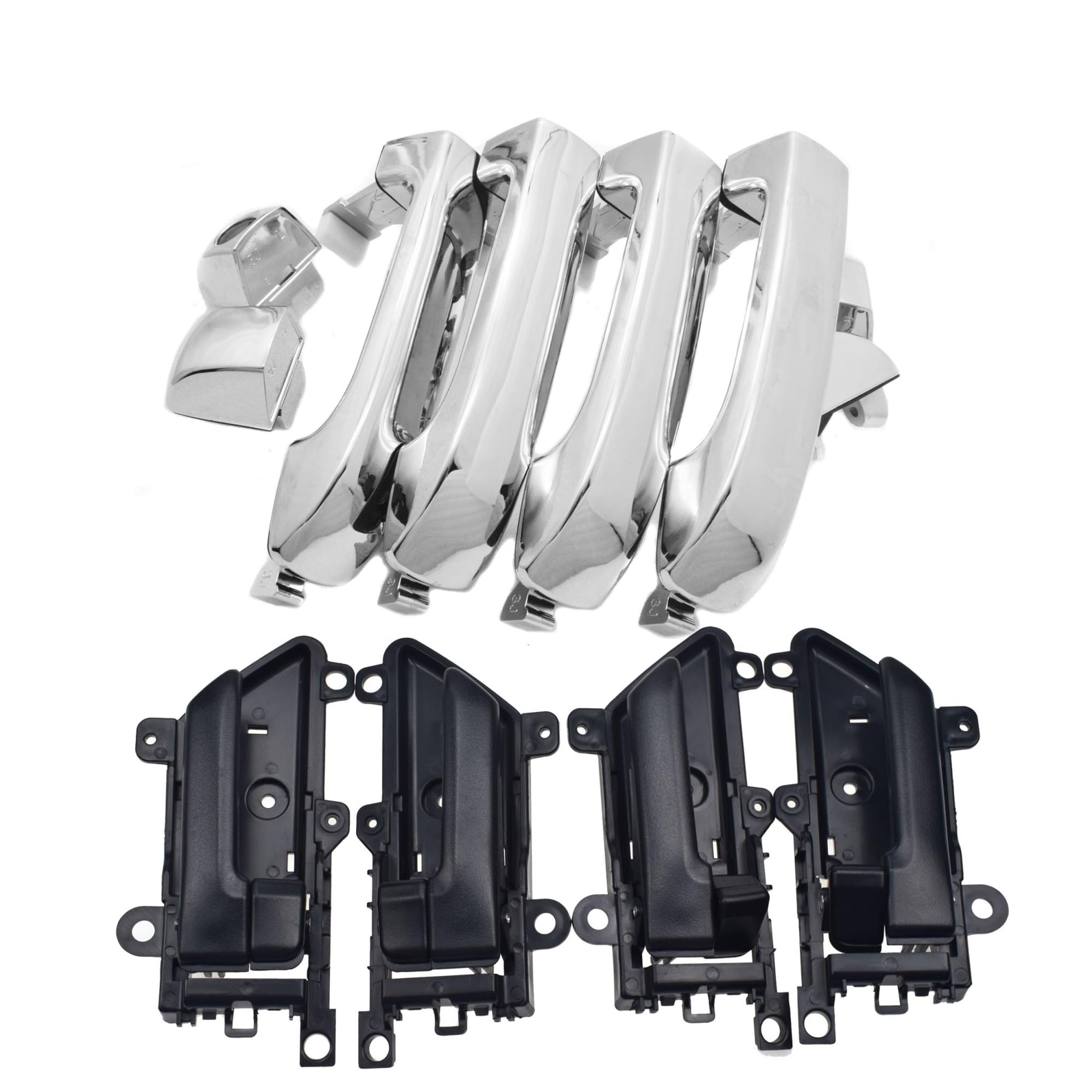 Mhtgd Outside Inside Set 4/8 Outside Exterior Interior Door Handle Front Rear Left Right For Hyundai For Veracruz 3.8L V6 2007-2012