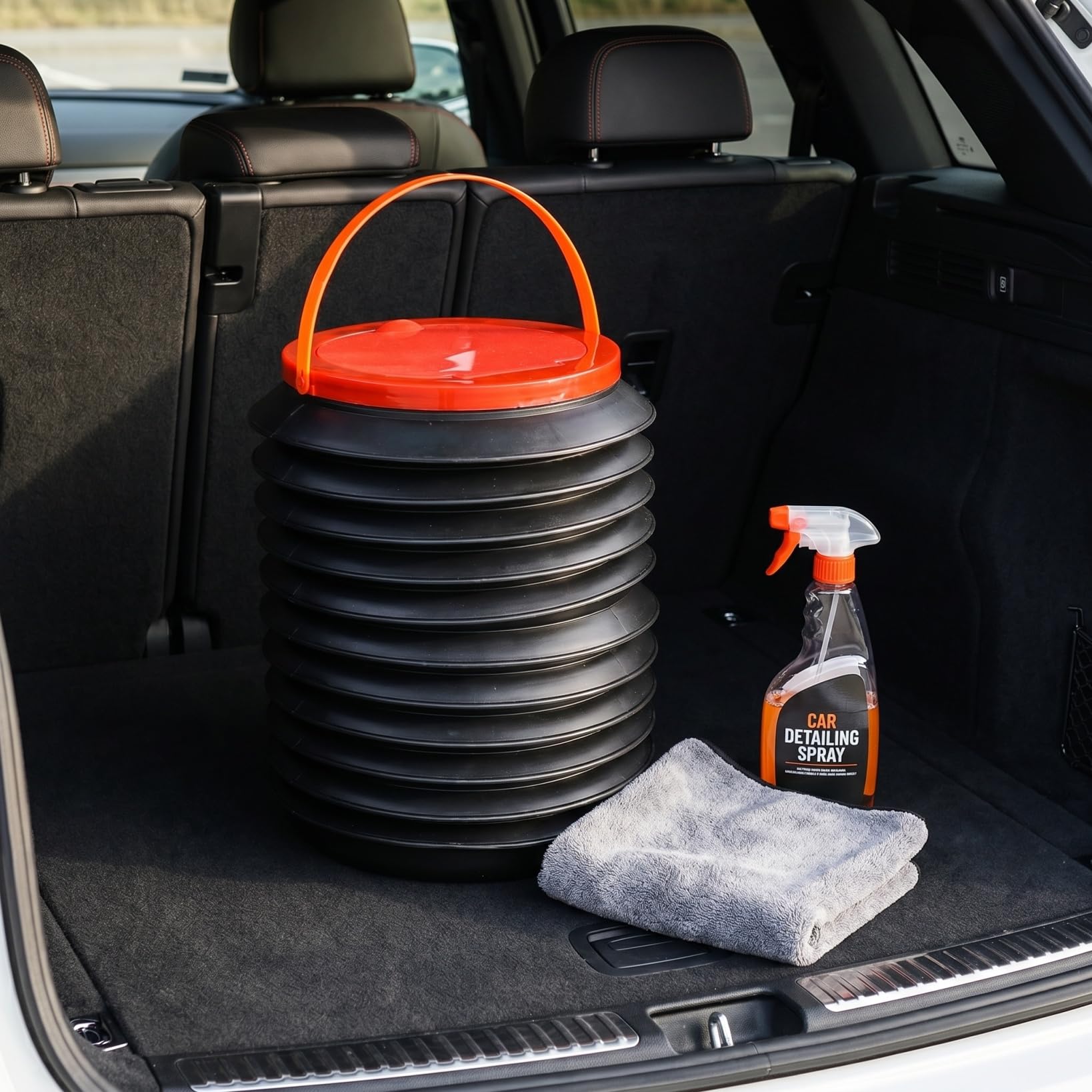 ibasenice Seau Pliable avec Couvercle 8,25x7,07 po, Étanche & Gain de Place pour Camping, Pêche, Lavage Auto et Voyages Extérieurs