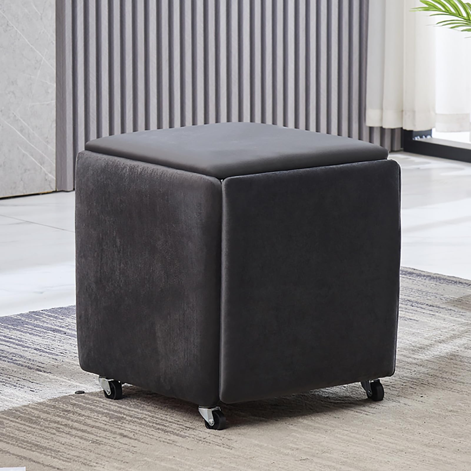 Tabouret ottoman empilable pour salon chaleureux et assises d'appoint de chambre