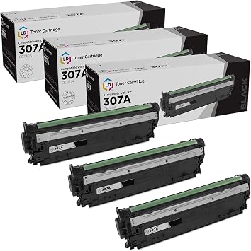 LD Products Remanufactured Toner Replacement for HP 307A Black, 3-Pk