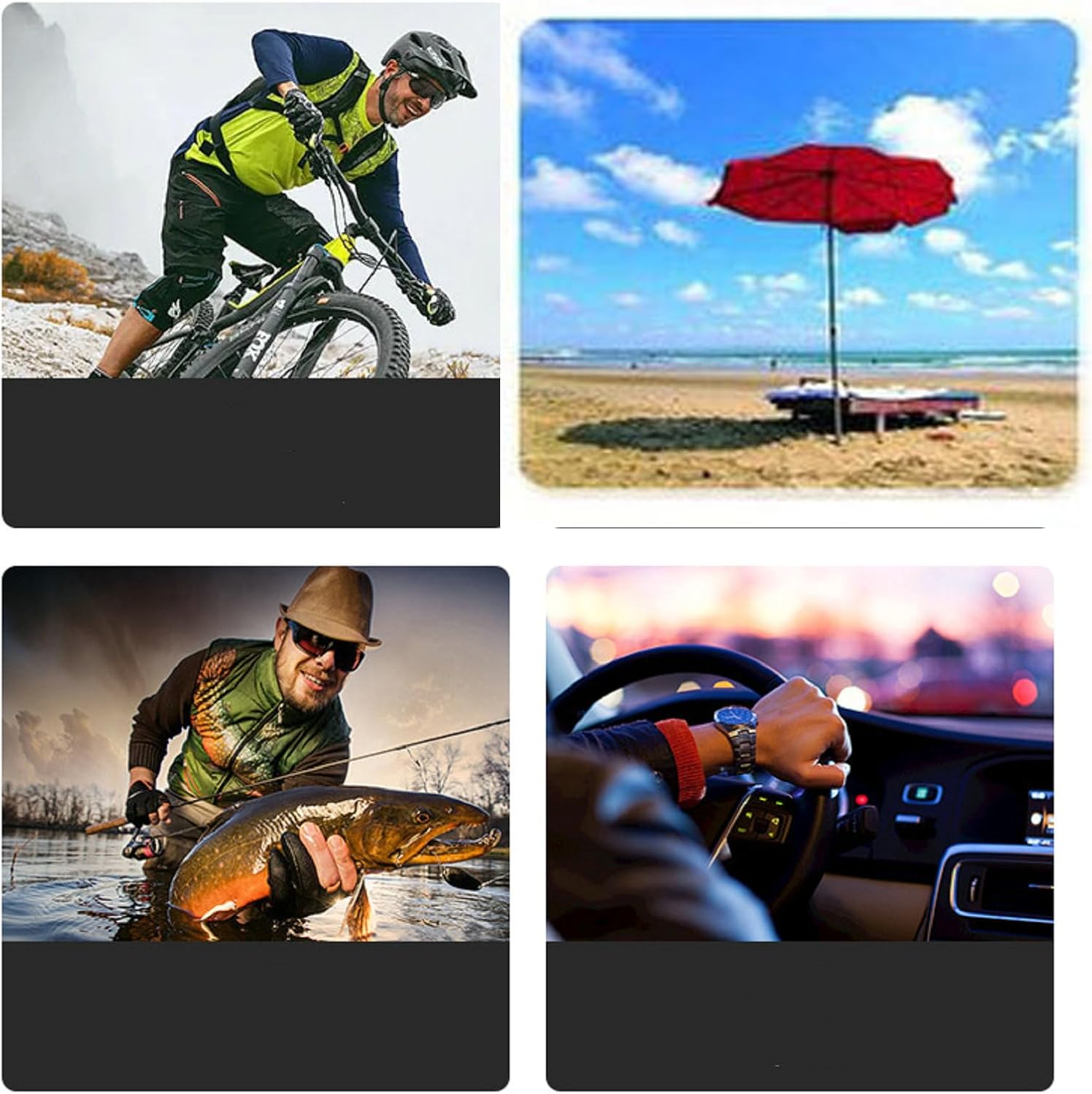 Sport Polarized Reader Sunglasses for Men Classic Rectangle Reading Glasses Outdoor Full Lens Magnifying UV Protection