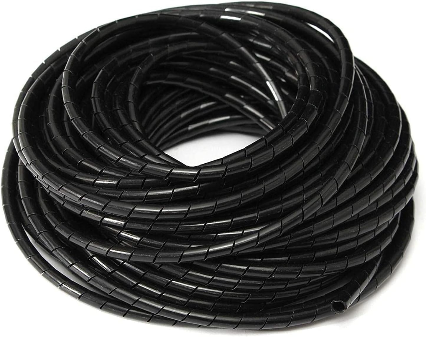 Spiral Wire Cable Wrap - Protective Cable Cover & Tidy Sleeve for PC, TV, Home & Office Cables Spiral Wrapping Band Organizer (BLACK, 10MM)