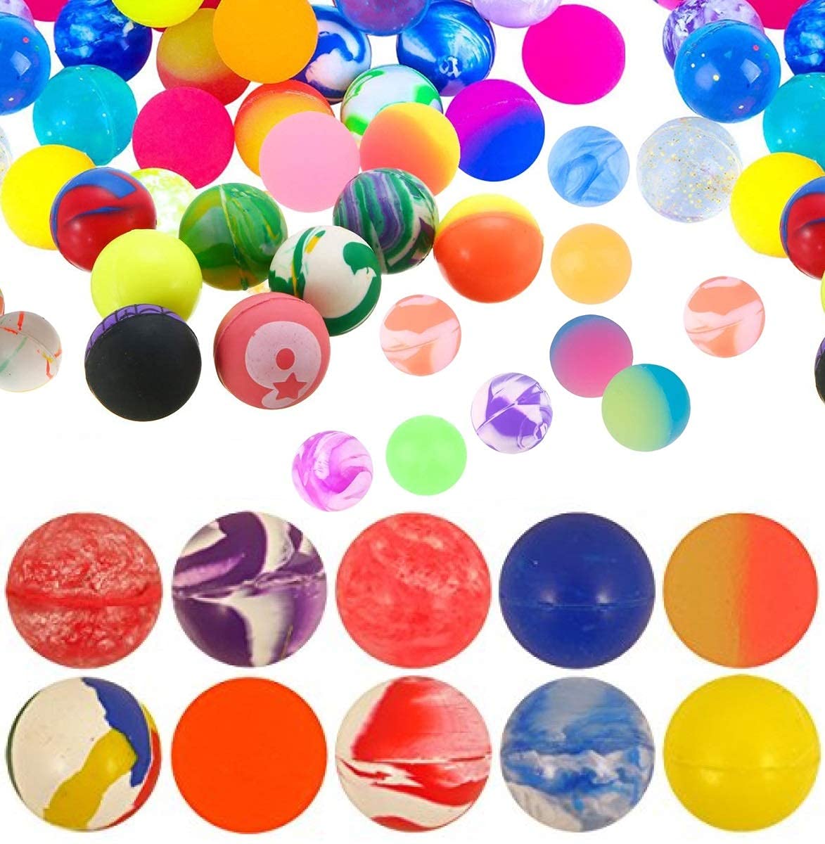 Promote Trader Mini Crazy Balls Crazy Bouncy Jumping Balls Size 27 mm Birthday Return Gift Indoor Outdoor Games for Kids - (36 Crazy Ball)- Multi Color