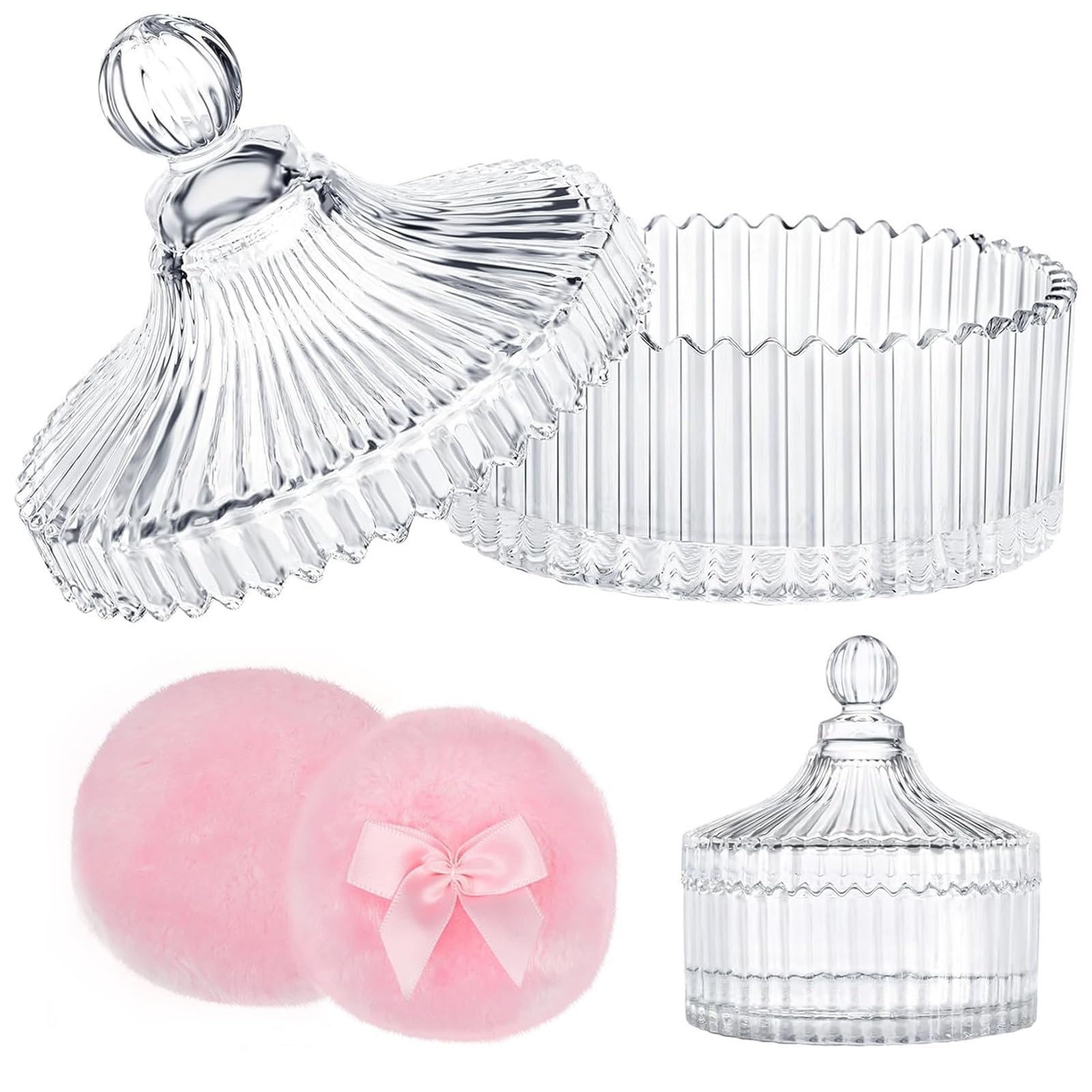 KBCLN Body Powder Puff and Container, 5.9