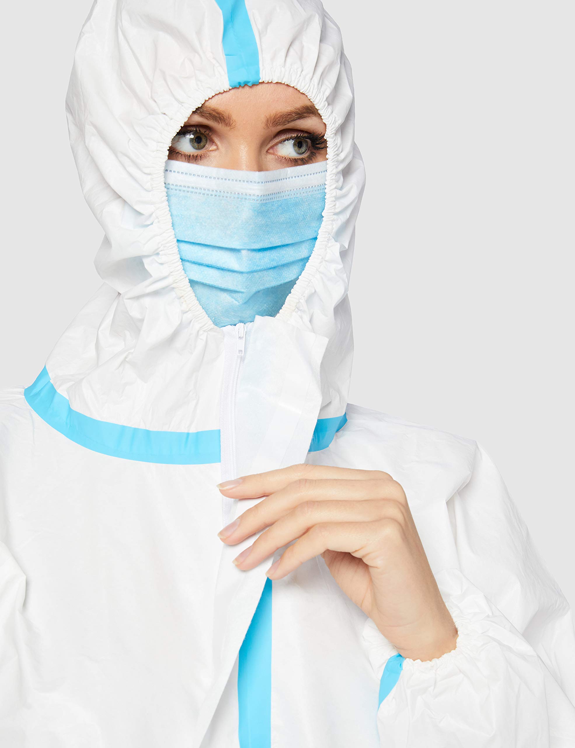 Overoles de Protección Desechables Médicos, No Esteriles, Tamaño M, 165 cm (Paquete de 40 Piezas)