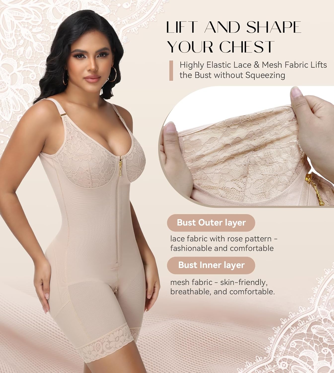 SHAPSHE Fajas Colombianas Moldeadoras Body Shaper Postpartum Tummy Control Shapewear Butt Lifter Faja with Bra Zipper - Image 5