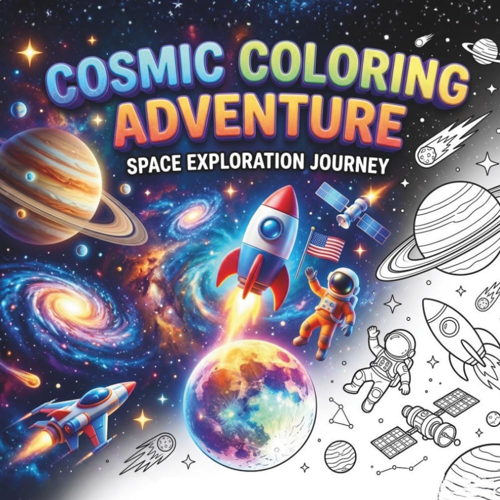 Cosmic Coloring Adventure Book: Space Exploration Journey
