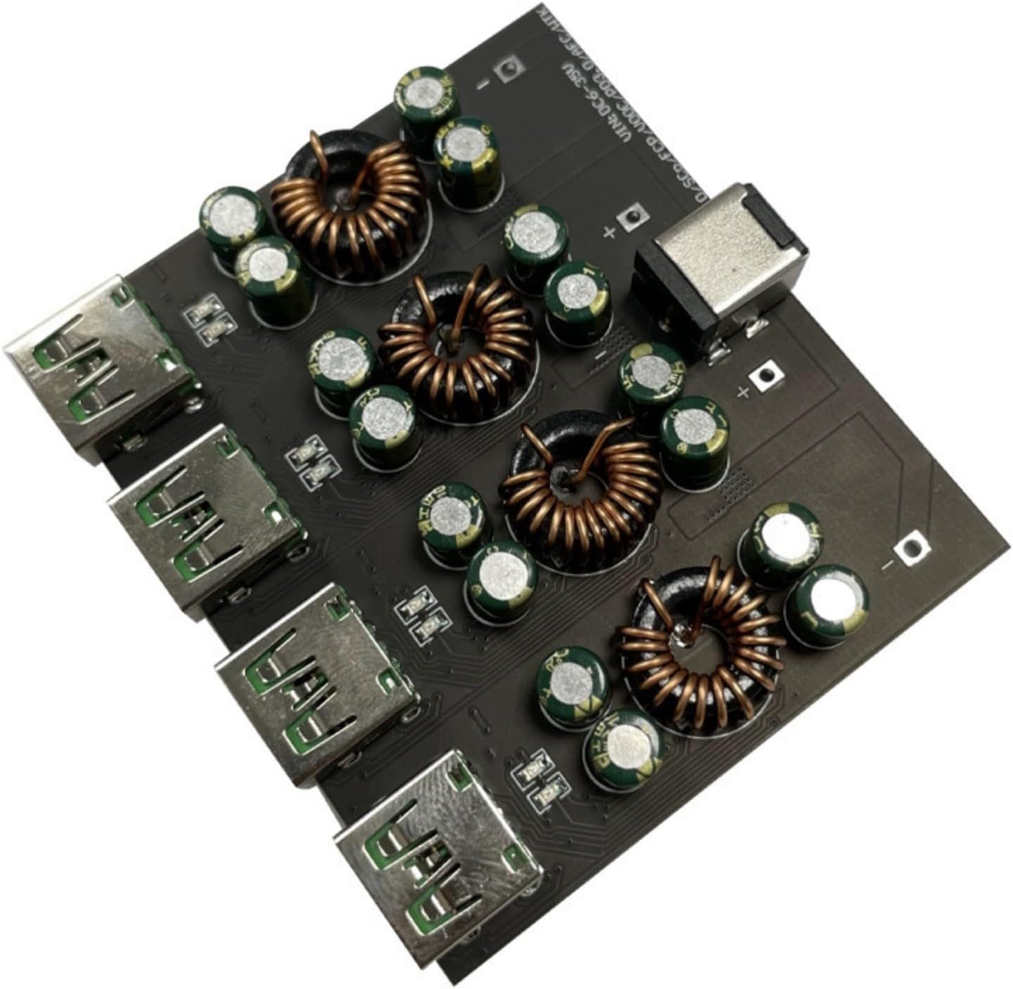 コンパクト4ポート急速充電モジュール 家庭やオフィスでの効率的な充電用 24W(5V3.4A/9V2.5A/12V2A)出力4ポート