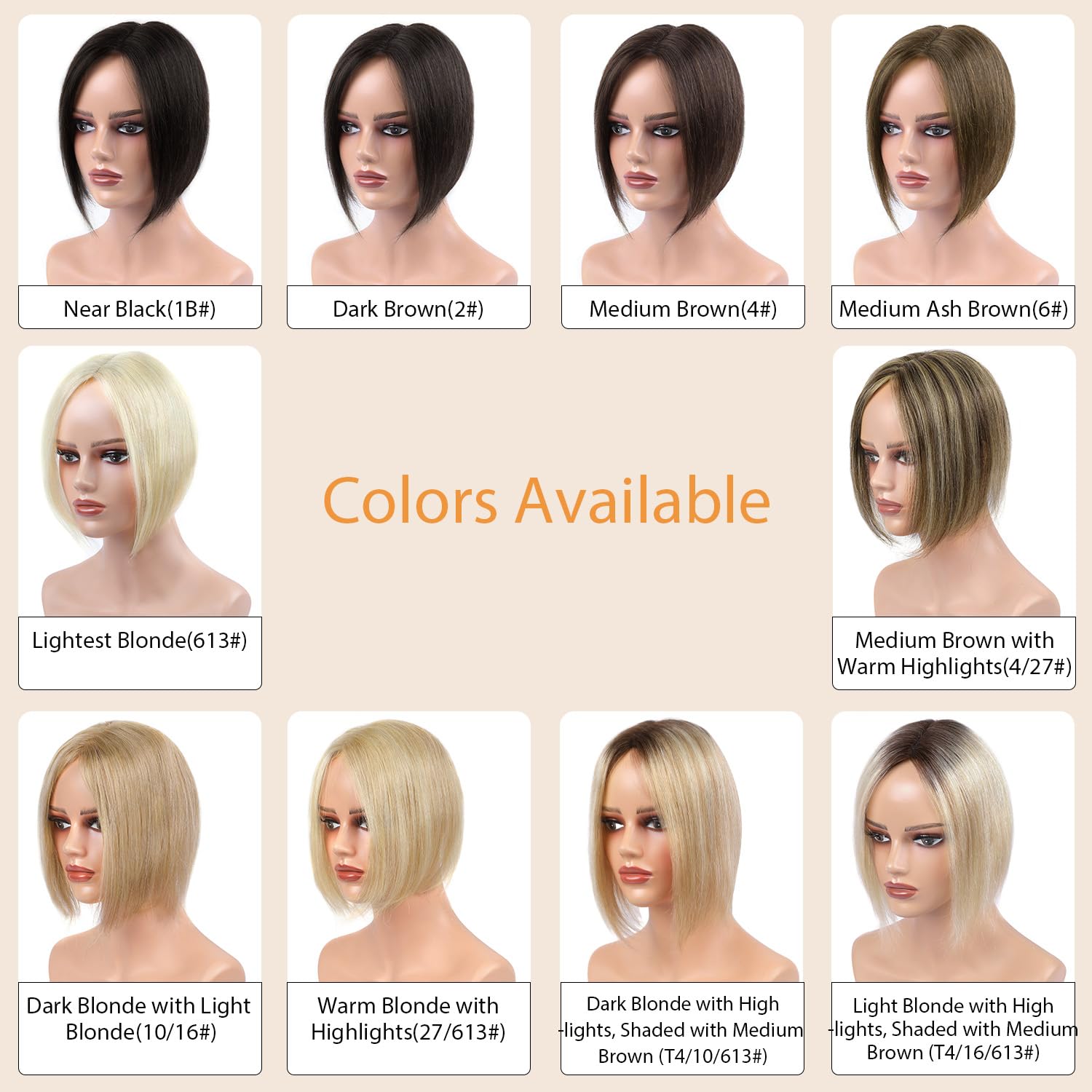 Human Hair Topper 10 Inch Upgraded Lace Base 4.7x5.0 Inch Hair Toppers for Women Real Human Hair Hair Piece for Women with Thinning Hair Medium Brown with Warm Blonde Highlights
