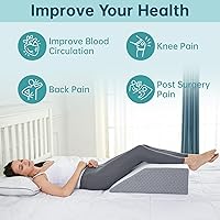 Vista 3 de Almohada elevada para piernas de cuña de cama, soporte de piernas de alta densidad, cuña de espuma de apoyo, alivia y recupera lesiones de pies