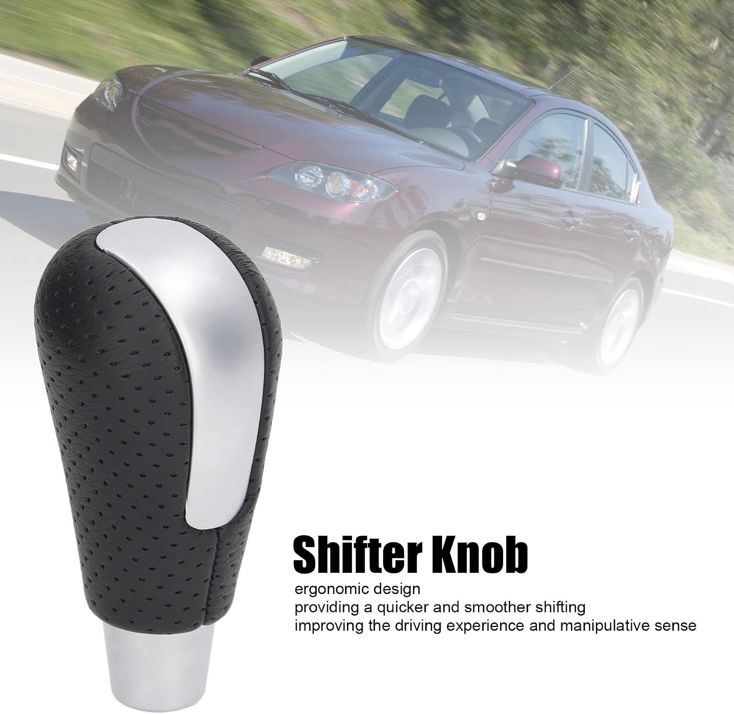 Acouto for 3 Shift Knob, Car Gear Shift Knob Replacement for 3 2008‑2011 Automotive Gear Shifter Head Interior Accessories Matte