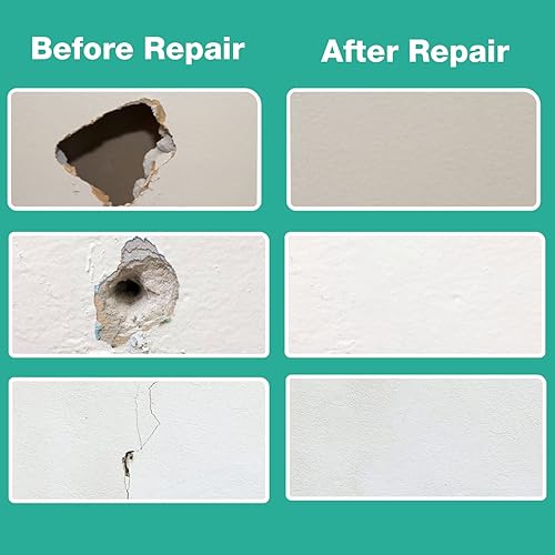 Miniatura 4 de Kit de reparación de parches de pared de 16 piezas, kit de reparación de paneles de yeso de 468 pulgadas, parche de aluminio seco para agujeros