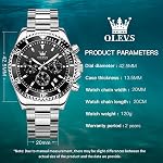 OLEVS Montres hommes Lunette rotative Acier inoxydable Robe classique Quartz Imperméable Luxe lumineux Grand visage Casual Date Wrist Watches Moon Phase Multifonction Chronographe