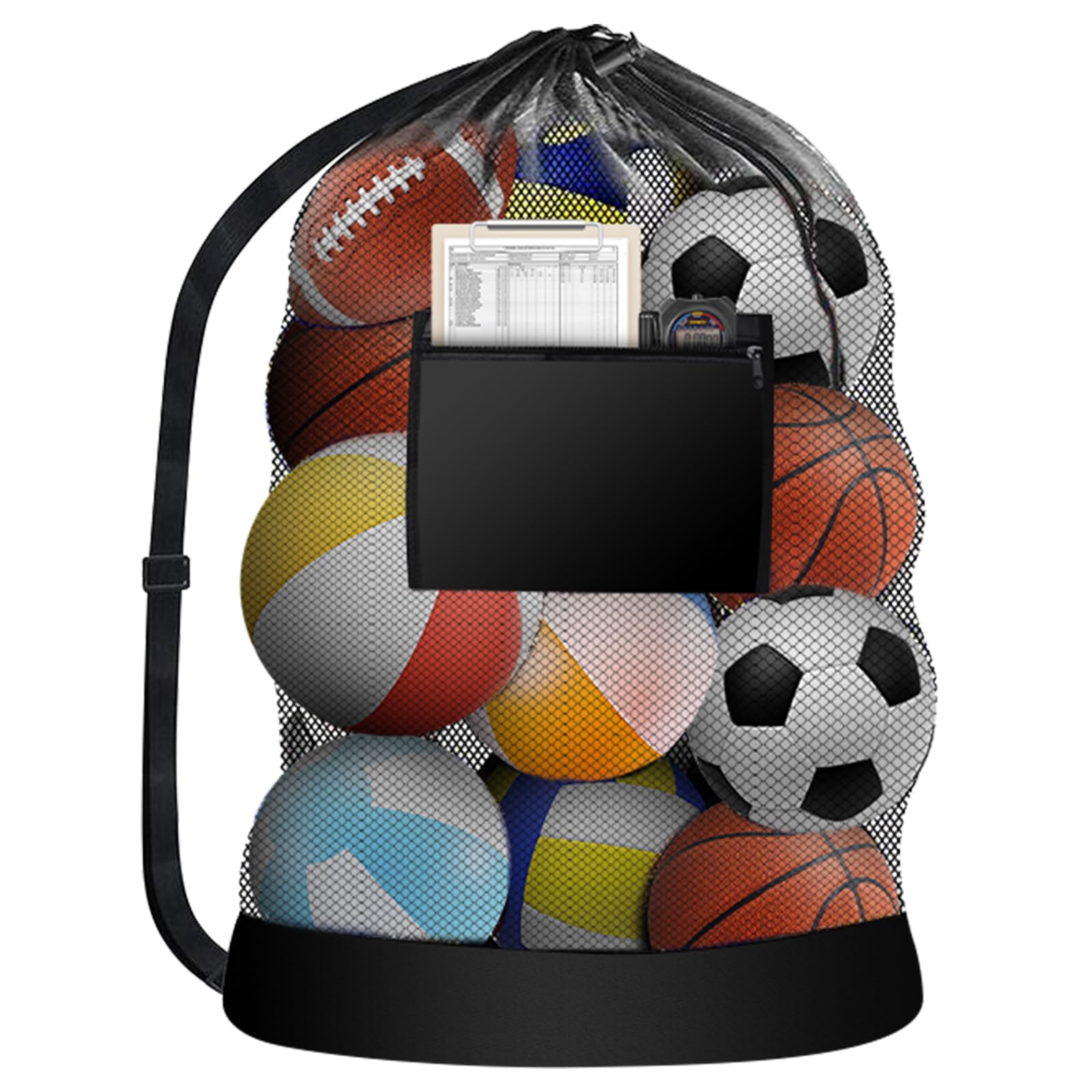 4 Borse A Rete Extra Large 99x76 Cm Con Tracolla | Per Palloni Basket, Calcio, Pallavolo, Attrezzatura Spiaggia - 2
