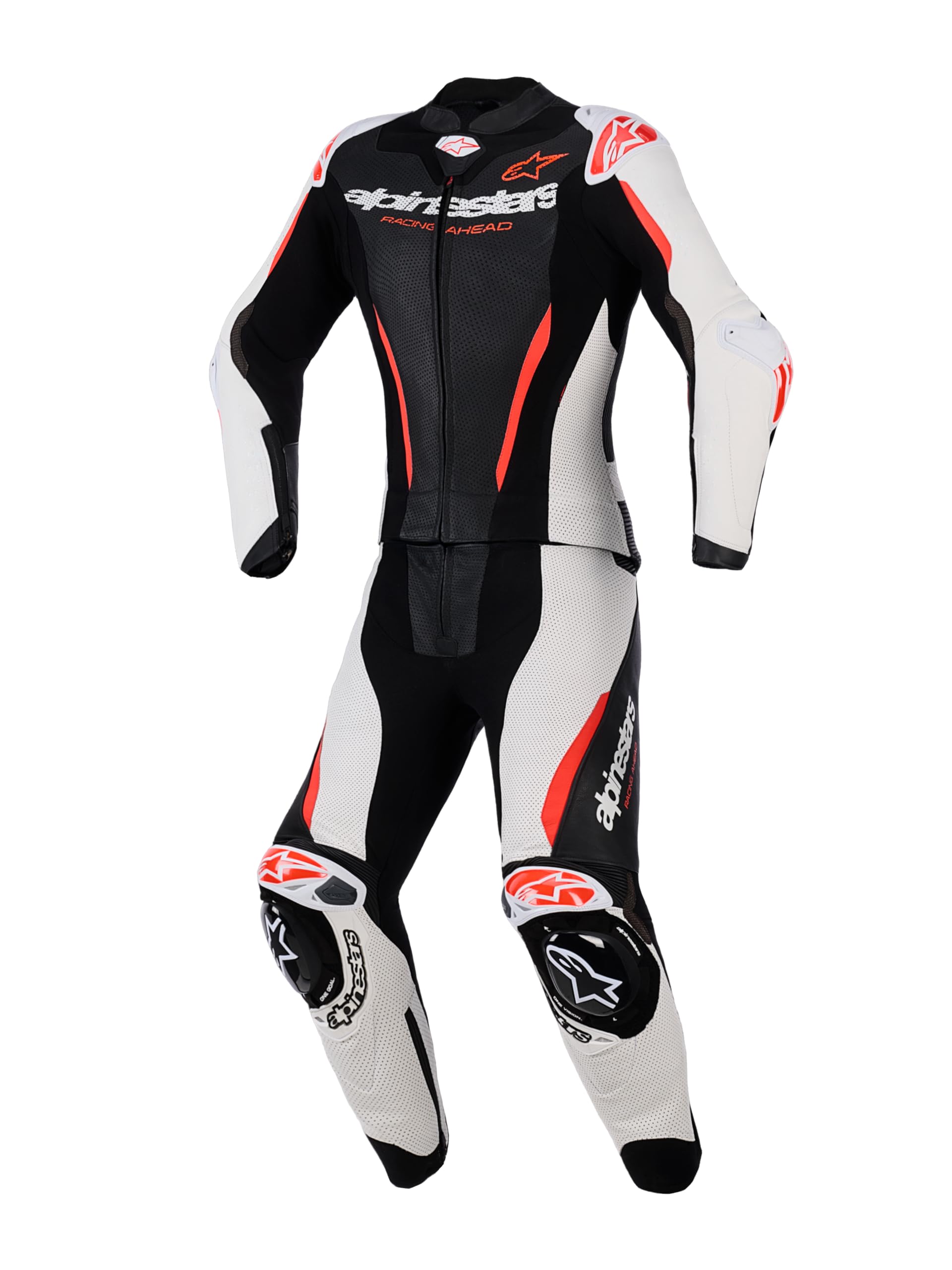 Alpinestars Stella GP-R7 Damski dwuczęściowy skórzany garnitur motocyklowy, czarny/biały/czerwony, 50
