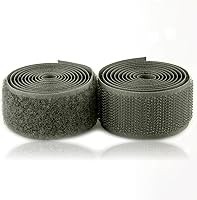 Vista 83 de Cinta de gancho y bucle de 1 pulgada de ancho, color gris oscuro, no adhesiva, 1 yarda de longitud, cinta de nailon gris, juego de sujetadores