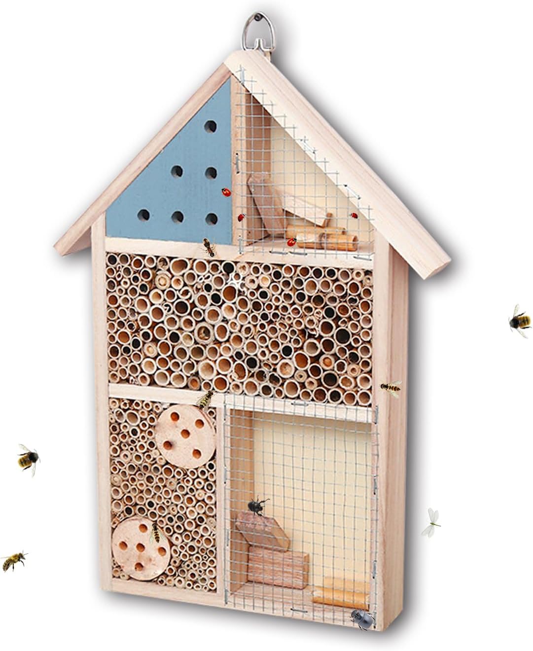 Amazon.com: HPAWHOMEPART Natural Wooden Insect Hotel, Garden ...