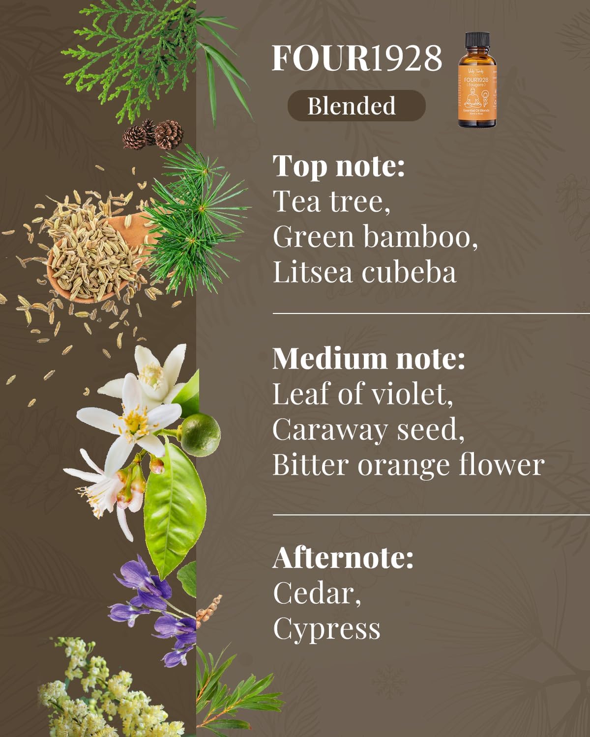 Hotel Diffuser Oil, Fougere Note, Essential Oils Blend for Home Waterless Scent Diffuser Machine, FOUR1928 Luxury Hotel Fragrance Oil 1 Fl Oz (30ml)
