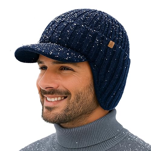 TOP-EX DryKnit™ Waterproof Merino Wool Beanie Hat with Brim Ear