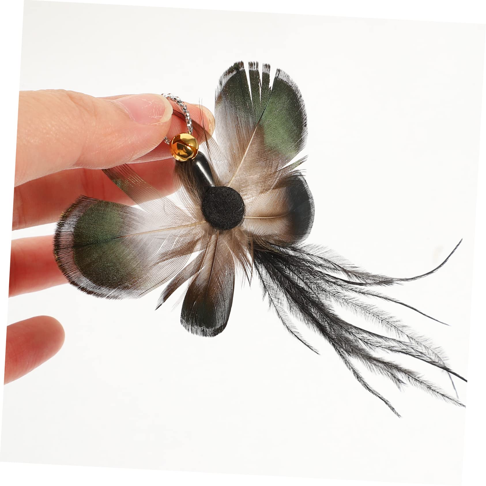 INOOMP 24pièces Têtes De Rechange pour Canne à Chat Jouets Insectes Et Plumes Améliorez De Chat