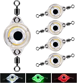 LED Underwater Fishing Lures,LED Lighted Bait Flasher,Deep Drop Fishing Lures,Fish Eye Attractive Light Bait Lure Lamp 5PCS