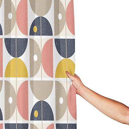 人気特価激安 新品modern Geometric Shower Curtain Modern Abstract Geometric Semicircle Shower Curtain Retro Scandinavian Pink Blue Beige Yellow Geometri その他カーテン ブラインド レール Www Oroagri Eu