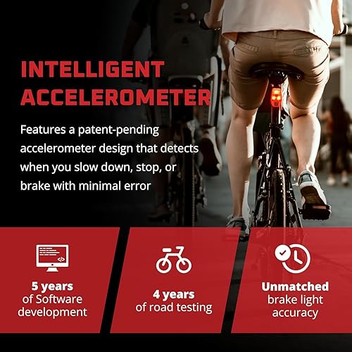 Miniatura 3 de TAILGATOR Brake-Sensing Bike Tail Light (Accelerometer)  300 Lumen Brake Burst Rear Light  USB Rechargeable (Micro-USB)  5 Modes  Wide-Angle