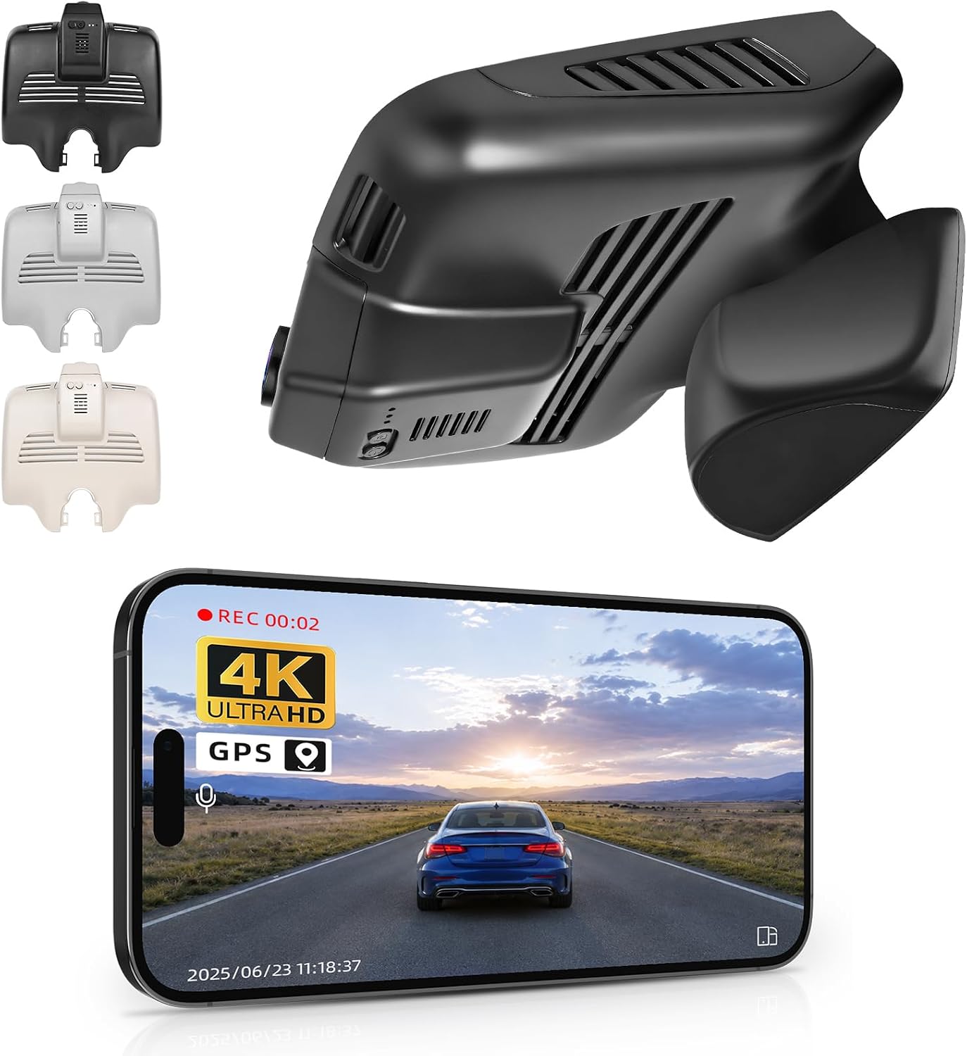 mangoal 4K Dash Cam for Mercedes-Benz C-Class Gen4 W/S/C/A 205 2015-2021(Model B Black), C200 C250 C300 etc, OEM Look, UHD 2160P, WiFi & APP, Loop Recording, G-Sensor, Easy to Install, 64GB Card