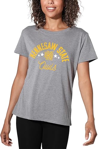 Miniatura 80 de Colección oficial de camisetas sueltas para mujer, diseño de mascota desgastada universitaria, jaspeado atlético