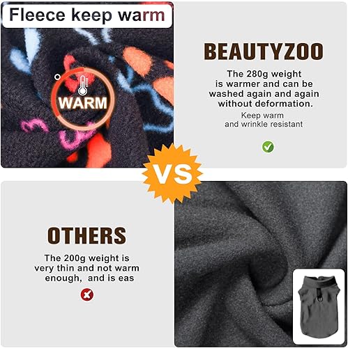 Miniatura 6 de BEAYTYZOO - Chaleco de forro polar para perros pequeños, chaqueta de invierno con anillo en D, con correa para cachorros de razas de tamaño mediano,