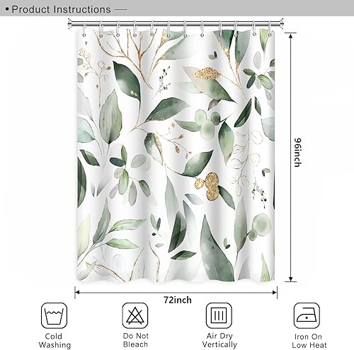 Miniatura 238 de Cortina de ducha de baño con temática de dinosaurio, cortina de ducha de hojas tropicales de dinosaurio verde con ganchos, cortina de ducha de tela