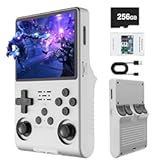 R40S PRO Retro Gaming Console, 30000+ HD Games Handheld Game Console, 3800mAh Rechargeable Mini Retro Video Console with 256GB TF Card, Portable Pocket Arcade (White)