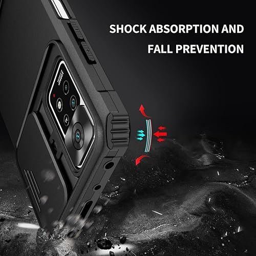 Miniatura 7 de Asuwish Funda de teléfono para Xiaomi Redmi Note 11 Pro 4G5G con protector de pantalla de vidrio templado y cubierta de cámara deslizante Soporte