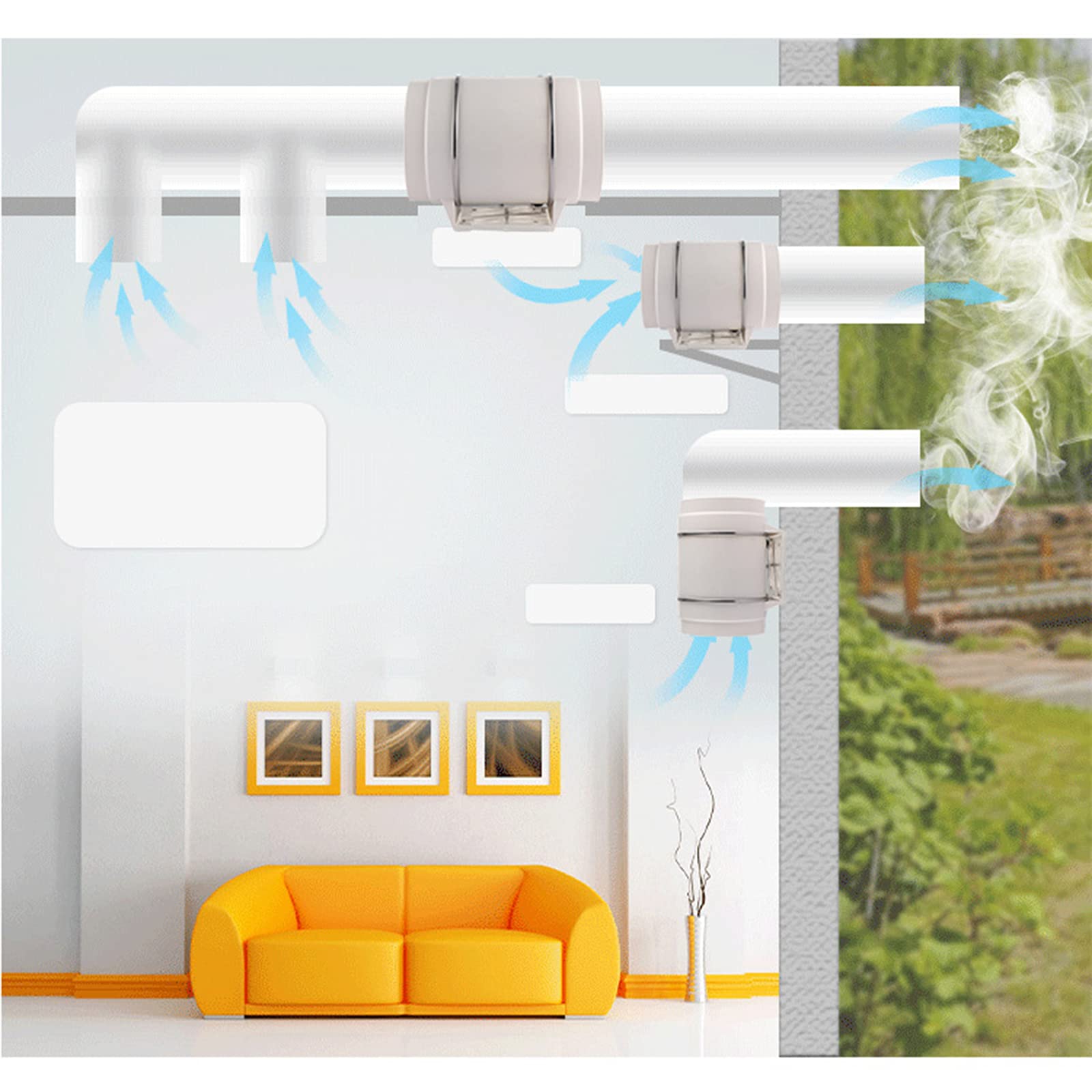 Ventilador de tubo de 220 m³/h, ventilador de canal en línea, ideal para tiendas de crecimiento, ventilación y soplador de aire, ligero, para oficina, tiendas de crecimiento, hidroponía