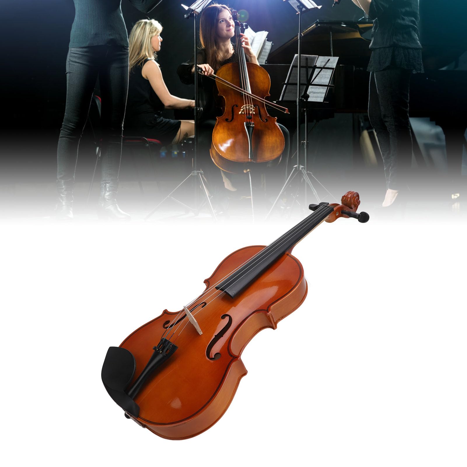 Strumento Musicale Viola in Abete Rosso, Viola per Principianti Lucidata a Mano per Esercitarsi con Sfumatura di Colore