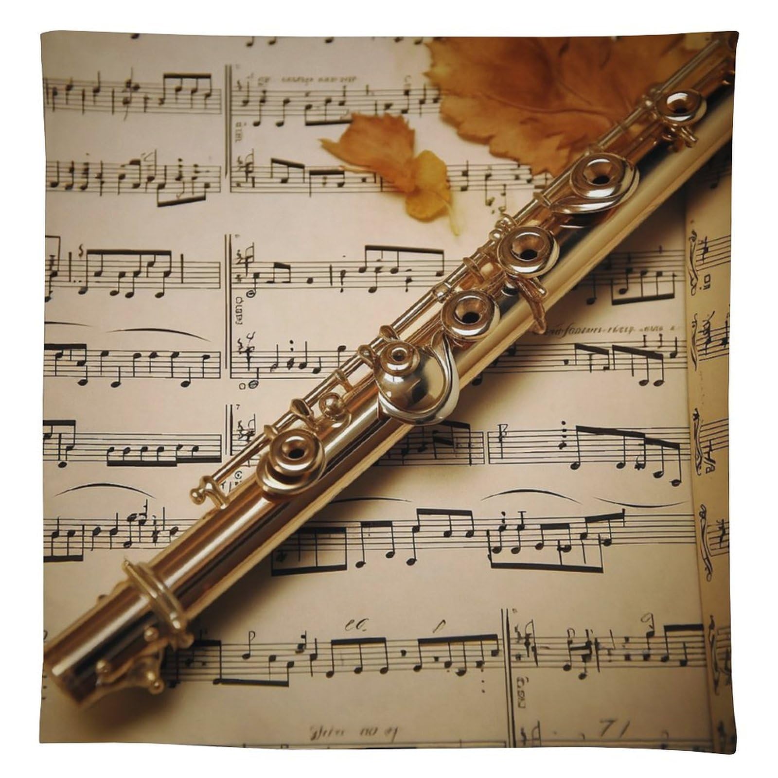 Nappe en lin de prestige rectangulaire anti-tache motif musique