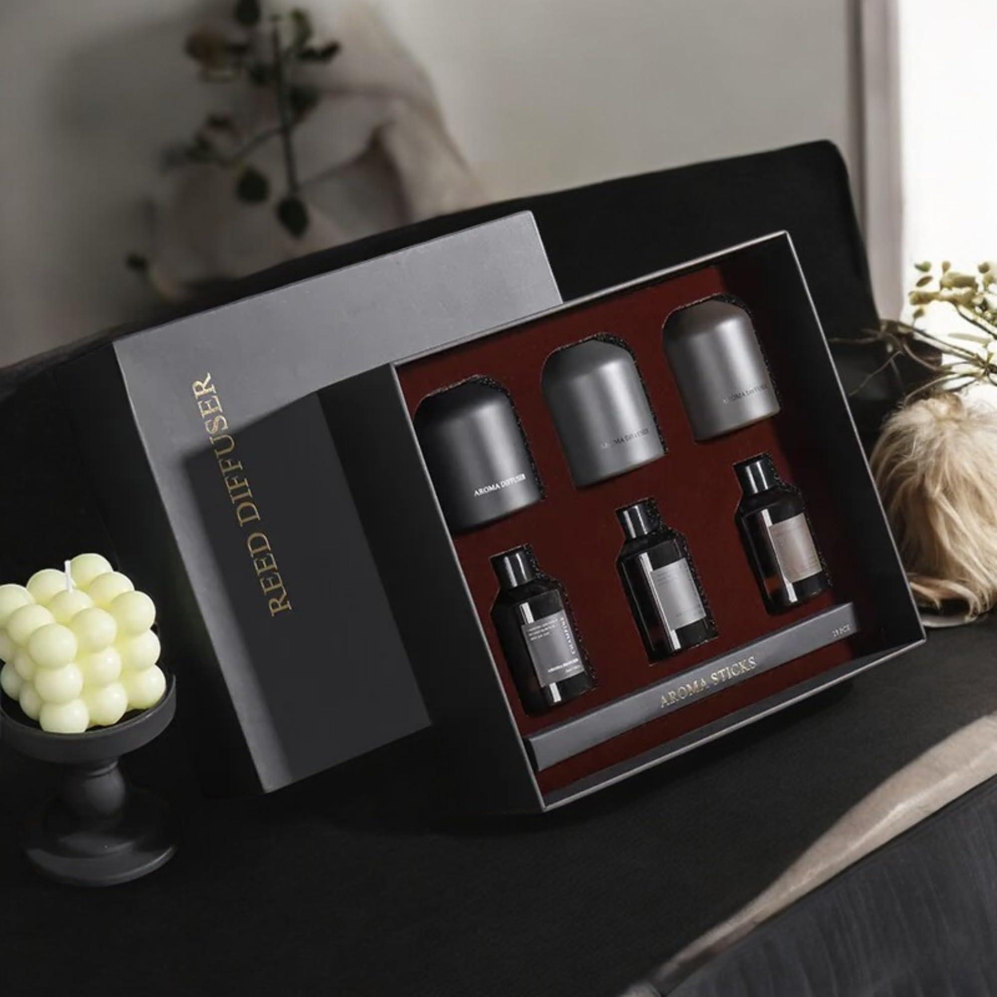 50ml*3 Glass Bottle Reed Stick Diffuser Customized Hotel Scent Diffuser Home Fragrance Gift Box Reed Diffuser