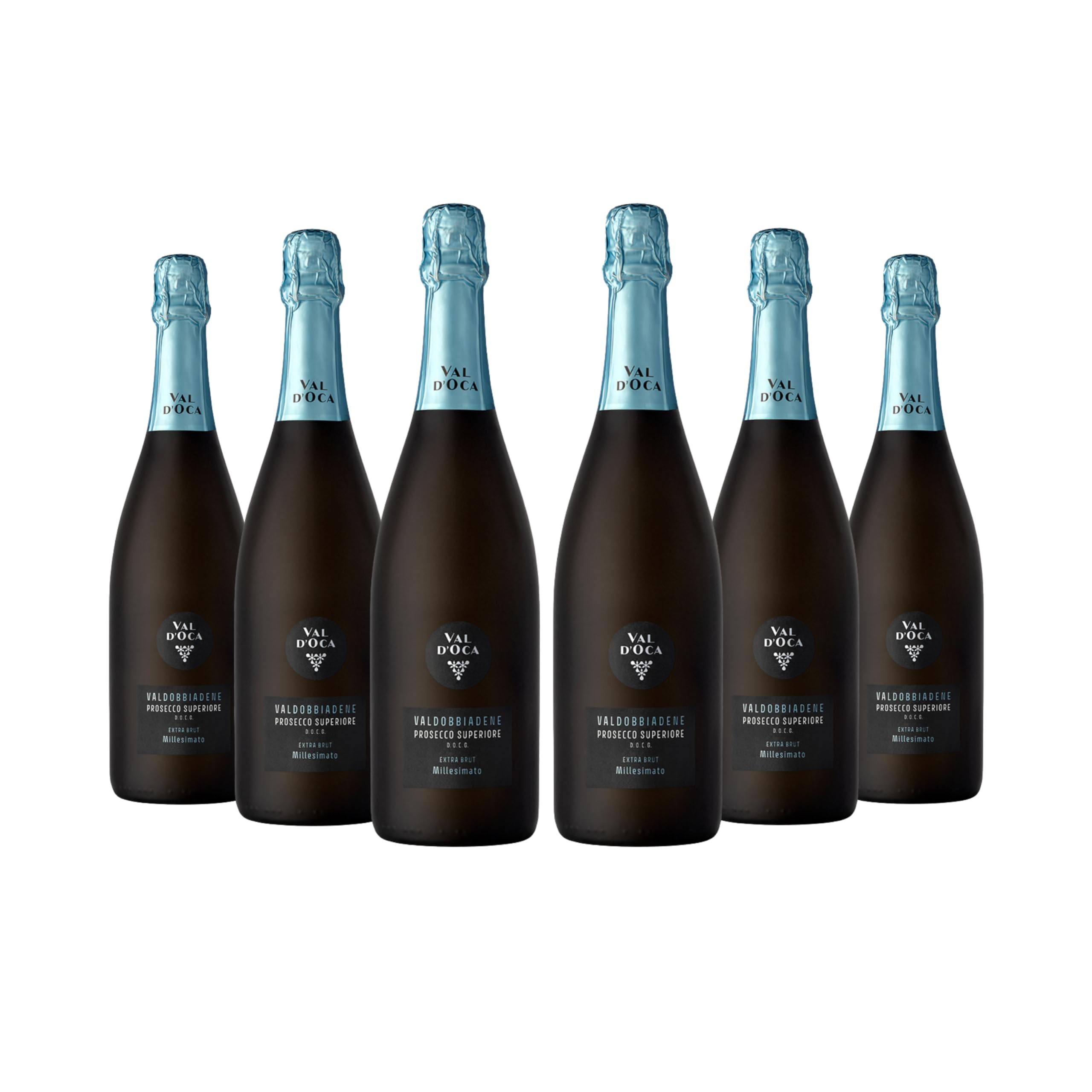 VAL D'OCA - Extra Brut Millesimato - Valdobbiadene Prosecco Superiore DOCG Extra Brut Millesimato - 6 Bottiglie da 750 ml