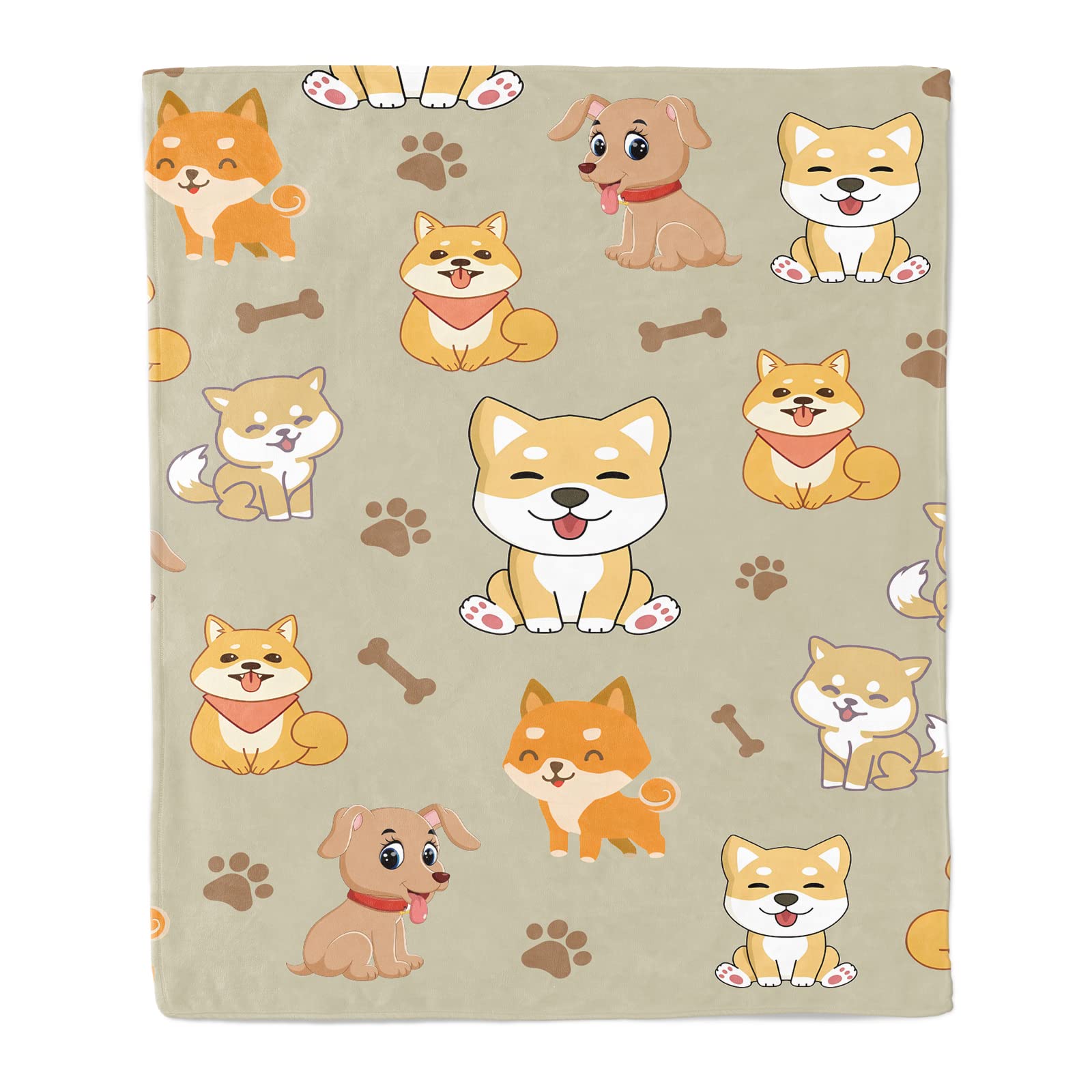 Dog Blanket for Dog Lovers, Cute Dog Throw Blankets for Baby Kids Pet Dog, Soft Fleece Dog Blankets Puppy Blanket for Couch Sofa Bedroom Chair Camping Office Car Travel Picnic (50