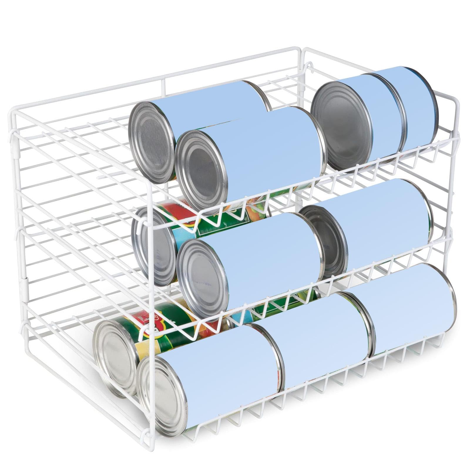 Organizador de Latas de 3 Niveles, Estante de Almacenamiento Multifuncional.