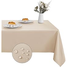 XWZO Table Cloth Rectangular Solid Table Cover Water Resistant Table Cloths Wipe Clean Tablecloth for Cafe, Restaurant, Buffet, Tabletop Party 140x200cm55x78inches Beige