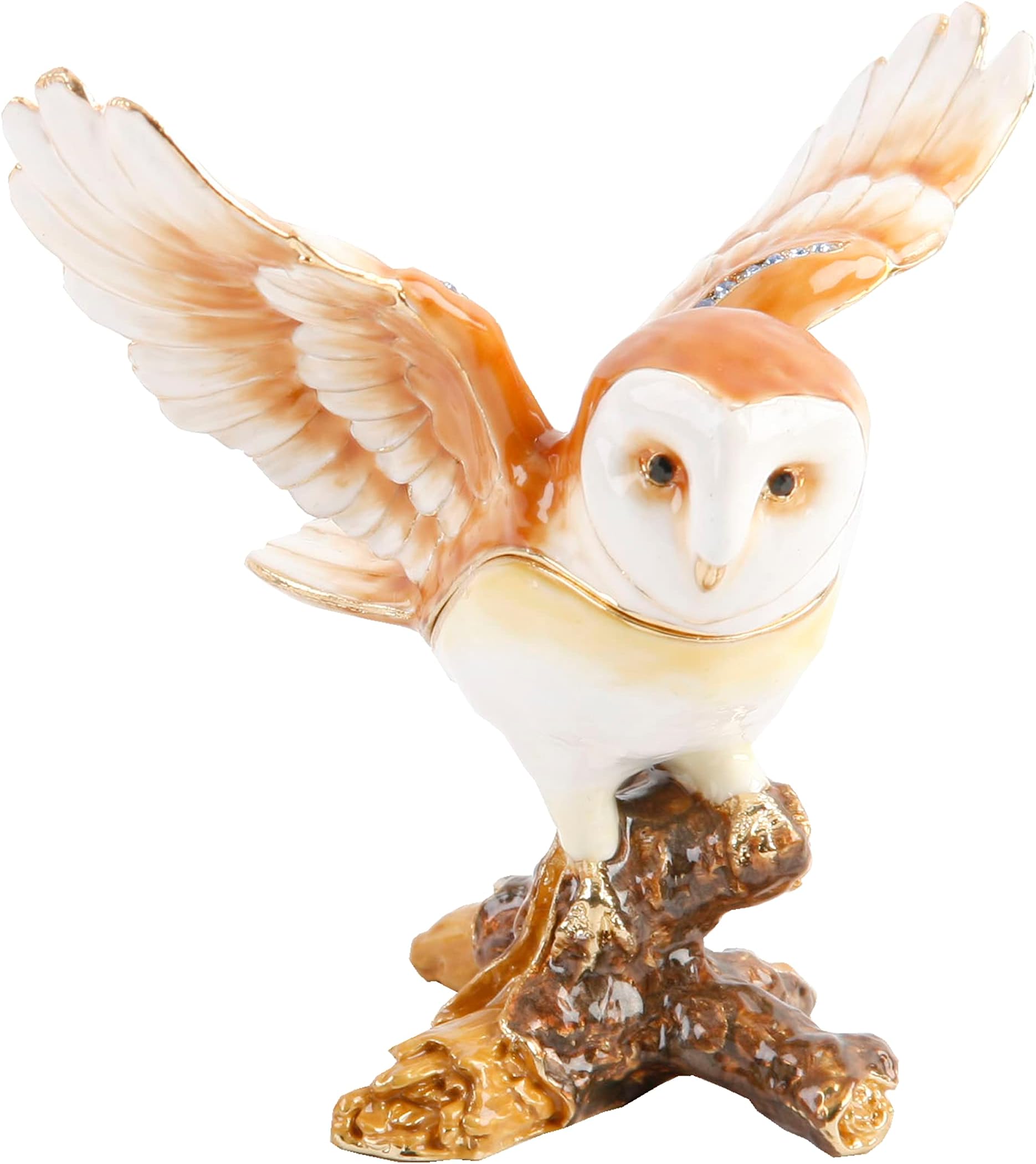 Owl with Wings Outstretched Trinket Box - Ornament - Treasured Trinkets